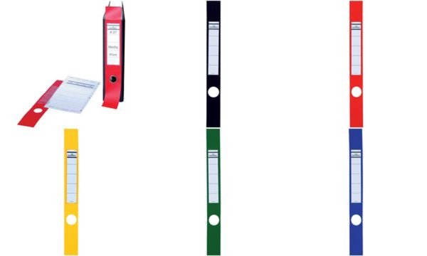 Image DURABLE Ordner-Rückenschilder ORDOFIX, selbstklebend schwarz, aus Kunststoff-Fo