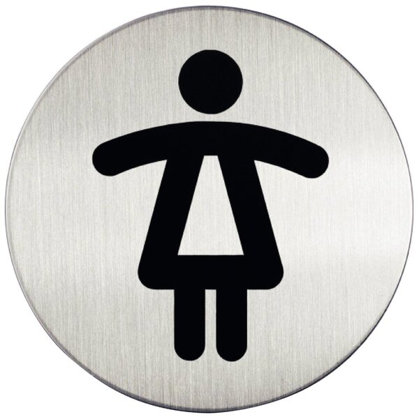 Image DURABLE Pictogramm "WC-Damen", Durchmesser: 83 mm, silber selbstklebend, aus Ed