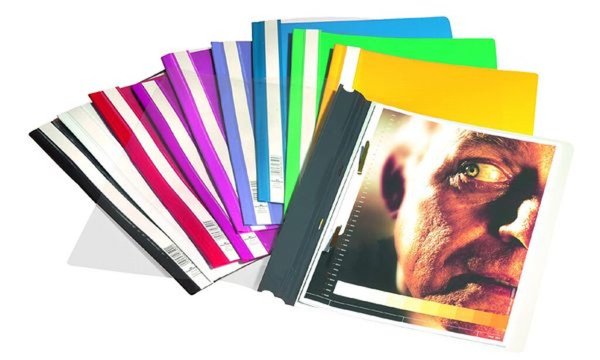 Image DURABLE Schnellhefter, DIN A4, aus Hartfolie, rot überbreit, Sichthefter mit tr