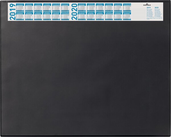 Image DURABLE Schreibunterlage mit Jahreskalender, schwarz mit reflexfreier Abdeckung