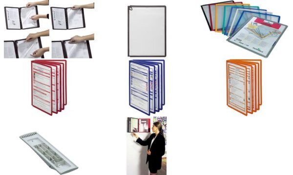 Image DURABLE Tafelträger 5 SHERPA, für 5 Sichttafeln A4, grau zur Wandmontage, extre