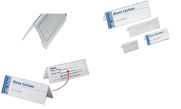 Image DURABLE Tisch-Namensschild, Dach-Form, aus Acryl transparent, standfest (8035-1