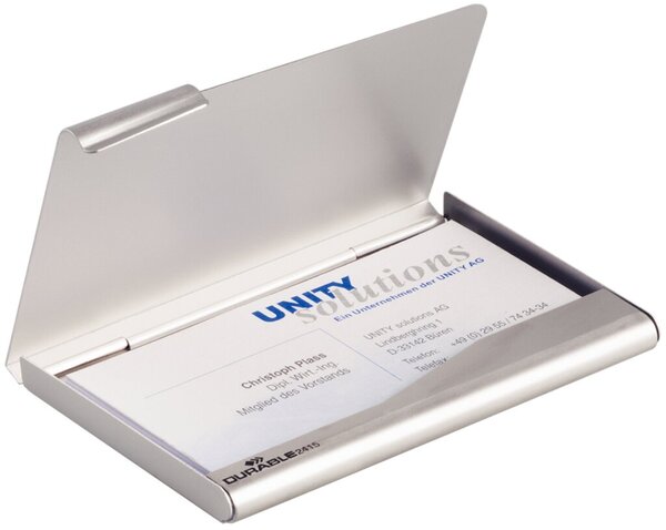 Image DURABLE Visitenkarten-Etui BUSINESS CARD BOX, mattsilber aus Aluminium, für 20 