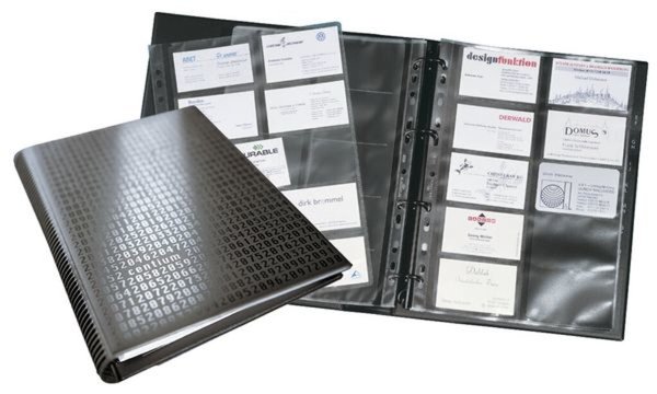 Image DURABLE Visitenkarten-Ringbuch VISIFIX centium, schwarz DIN A4, mit 20 transpar