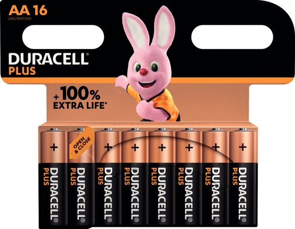 Image DURACELL Batterie Plus NEW - AA (MN1500/LR06) Mignon   16St.