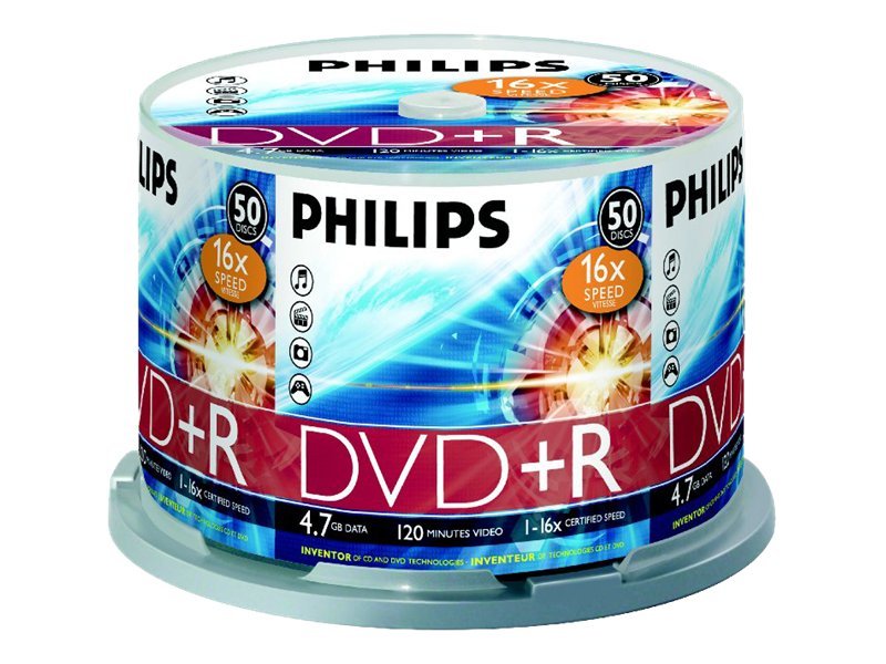 Image DVD+R Philips 4,7GB 50pcs spindel 16x