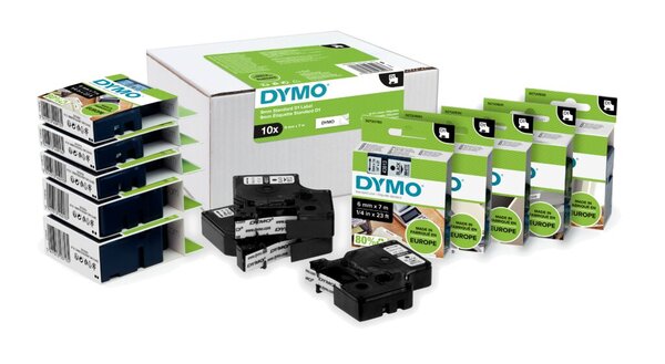 Image DYMO D1-Schriftband 19 mm x 7 m schwarz auf rot