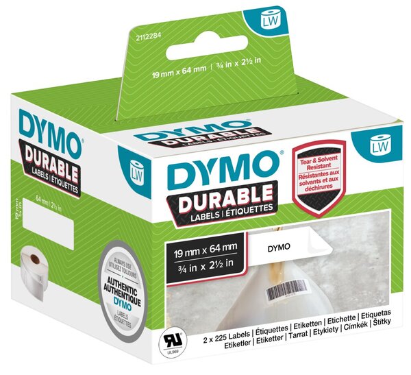 Image DYMO LW-Kunststoff-Etiketten, 2 Rollen a 450 Etiketten