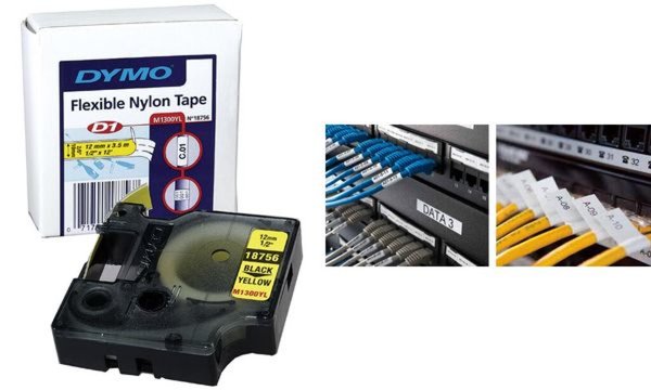 Image DYMO Rhino Band ID1 Polyester schwarz/transp. 12 mm x 5,5 m