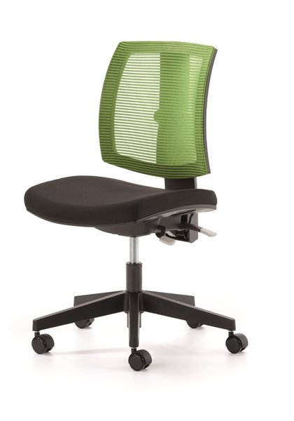 Image Drehstuhl LadyLike, Sitz schwarz Rücken Netz grün, höhenverstellbar