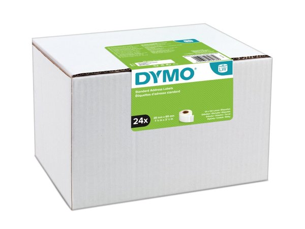 Image Dymo Adress-Etiketten Großpack 28 x 89 mm weiß 24x 130 St 13188