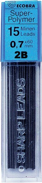 Image Ecobra Feinminen 0,7mm, 2B, schwarz passend für alle Druckbleistifte