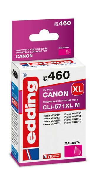 Image Edding Tinte 460 Canon 571XL magenta Ersetzt: Canon CLI-571XL, No.571XL