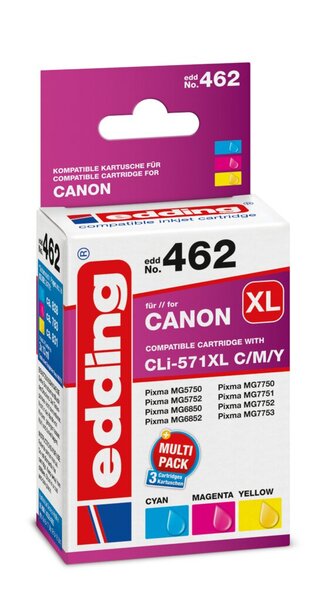 Image Edding Tinte 462 MultiPack 3St. Canon 571XL farbig, Ersetzt: Canon