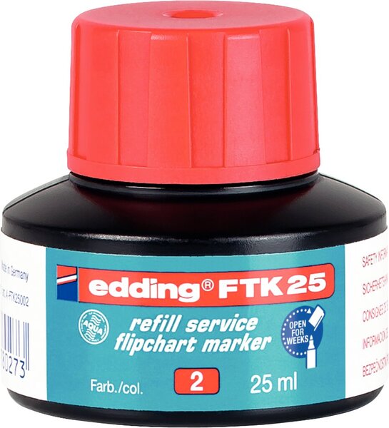 Image Nachfülltusche in Flasche 25ml rt rot für Flipchartmarker edding