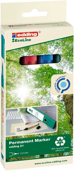 Image EDDING 4er Perm.-M. Edding 21, Farbs.; 1 Pack = 4 St.