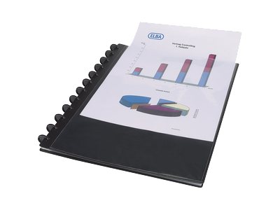 Image ELBA vario-zipp Ringmappe overhead, A4, schwarz glasklare Tasche, mit 20 Overhe