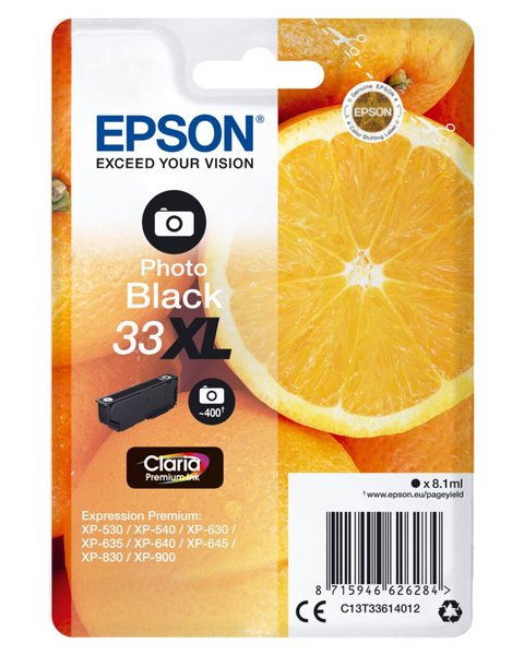 Image EPSON 33XL XL Photo schwarz Tintenpatrone