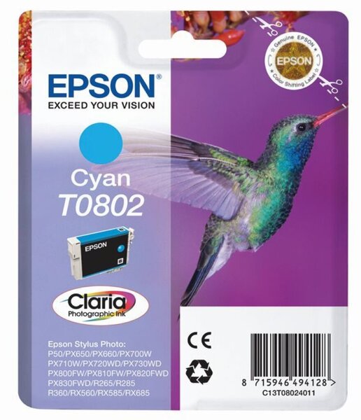 Image EPSON T0802 Cyan Tintenpatrone