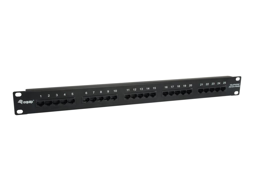 Image EQUIP Patchpanel 25x Cat3 19" 1HE ISDN hellgrau