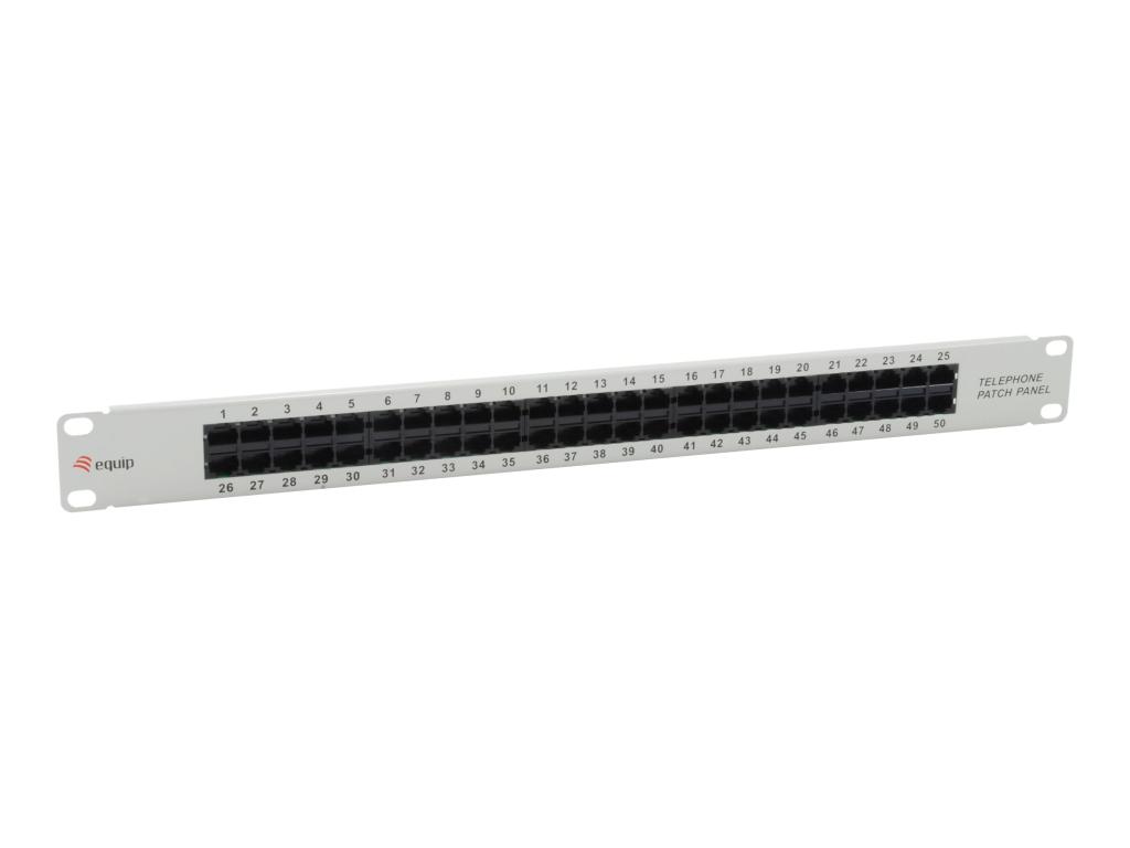 Image EQUIP Patchpanel 50x Cat3 19" 1HE ISDN hellgrau