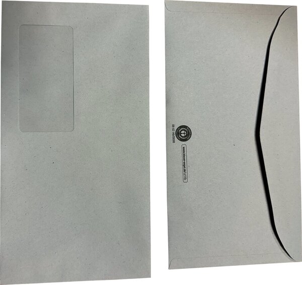 Image Kompaktbrief, gummiert, mit Fenster, Recycling, grau, 75g