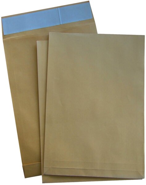 Image Versandtasche C4, haftklebend, Fenster Falte 20mm, Klotzboden, natron, 130g