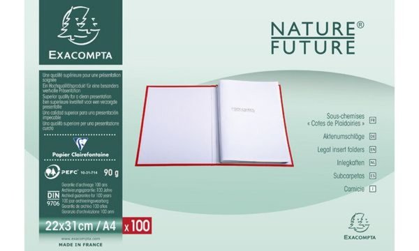 Image EXACOMPTA Aktendeckel für Rechtsanw älte, DIN A4, weiß (335135000)