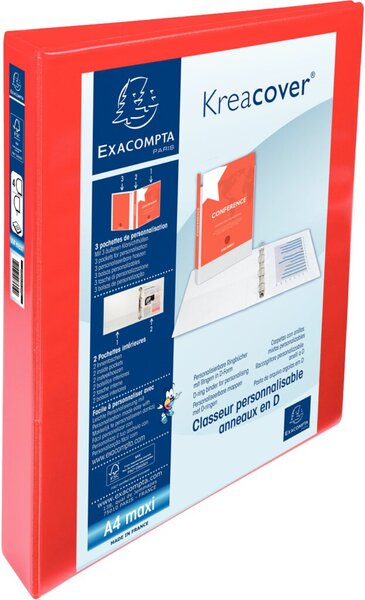 Image EXACOMPTA Präsentations-Ringbuch, A 4 Maxi, rot, 4D-Ring (8700191)