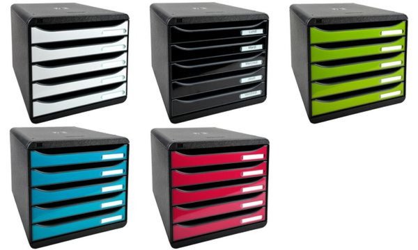 Image EXACOMPTA Schubladenbox BIG-BOX PLU S, 5 Schübe, karminrot (8701689)