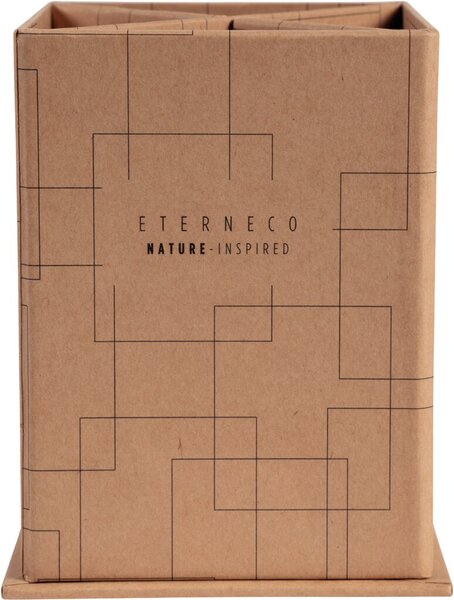 Image Stifteköcher Eterneco, 4 Fächer, aus Karton, braun geometrische Motive