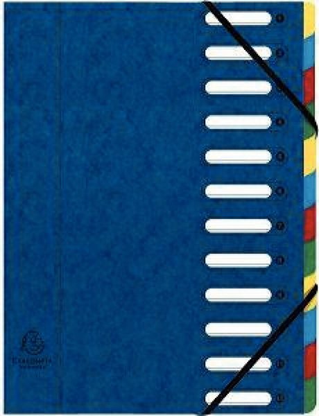 Image Eckspann-Ordnungsmappe 12 Fächer blau 425g/qm Manila Karton, Innenfach