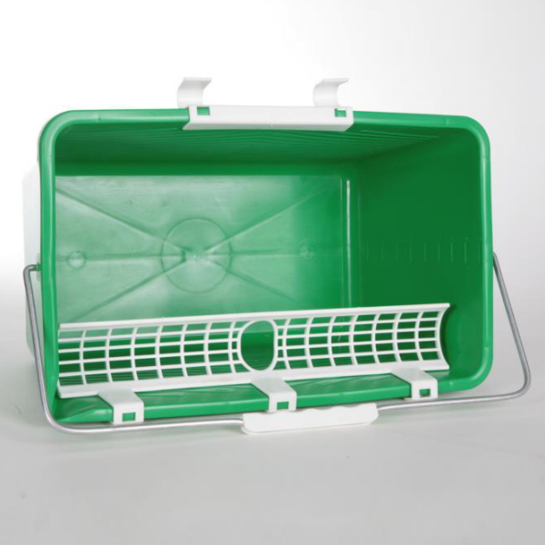 Image Eimer eckig 18 Liter grün, mit Ablage und Sieb, für die Glasreinigung | QB120