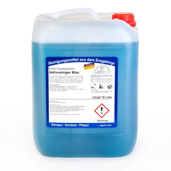 Image Erster Erzgebirgischer Aktivreiniger Blau | 10 Liter <br>Salmiak verstärkter, hygienischer Aktivreiniger zur laufenden Reinigung wasserbeständiger Böden