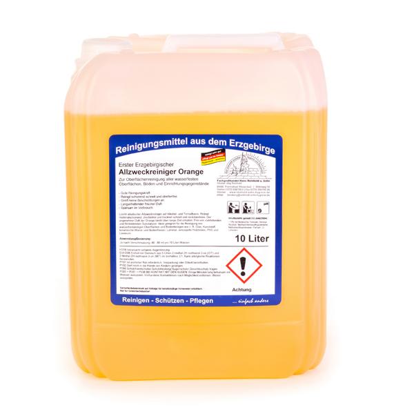 Image Erster Erzgebirgischer Allzweckreiniger Orange | 10 Liter<br>für alle wasserfesten Oberflächen, Böden und Einrichtungsgegenstände