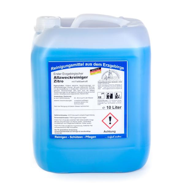Image Erster Erzgebirgischer Allzweckreiniger Zitro, mit Fettlösekraft | 10 Liter für alle Arbeitsflächen in Großküchen, Gastronomie, Industrie geeignet