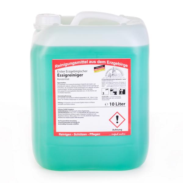 Image Erster Erzgebirgischer Essigreiniger | 10 Liter entfernt Kalkreste, Wasserflecken und Seifenreste im Sanitär- und Küchenbereich