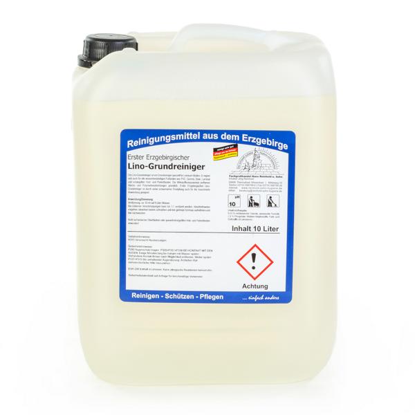 Image Erster Erzgebirgischer Lino-Grundreiniger | 10 Liter für alle wasserbeständigen Fußböden wie Linoleum, PVC, Gummi, Stein, Laminat und versiegeltem Holz- und Parkettboden