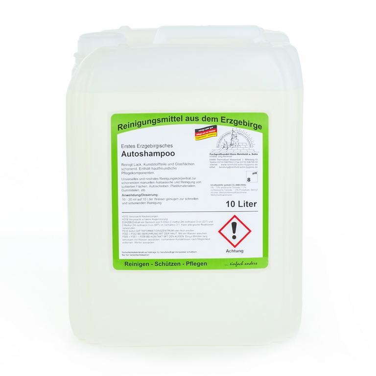 Image Erstes Erzgebirgisches Autoshampoo | 10 Liter Universelles, neutrales Reinigungskonzentrat zur schonenden Reinigung in der manuelle Autowäsche