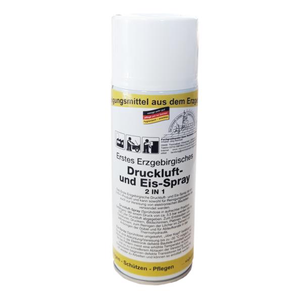 Image Erstes Erzgebirgisches Druckluft- und Eis-Spray | 400 ml 2-IN-1-Produkt, Druckluftspray und Eisspray
