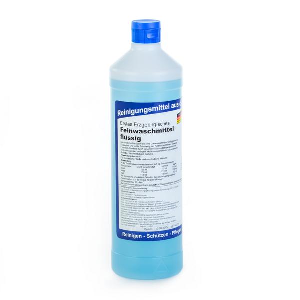 Image Erstes Erzgebirgisches Feinwaschmittel flüssig |  1 Liter <br>hochkonzentriertes Feinwaschmittel für alle feinen Textilien, 30°C, 40°C, 60°C