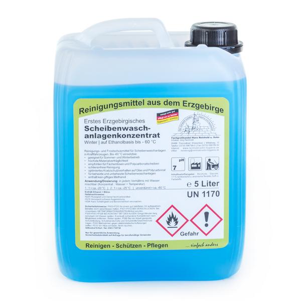 Image Erstes Erzgebirgisches Scheibenwaschanlagenkonzentrat Winter, bis -60°C |  5 Liter <br>Frostschutz-Scheibenwaschzusatz, NEU auf Ethanol-Basis