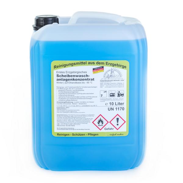 Image Erstes Erzgebirgisches Scheibenwaschanlagenkonzentrat Winter, bis -60°C | 10 Liter Frostschutz-Scheibenwaschzusatz, auf Ethanol-Basis