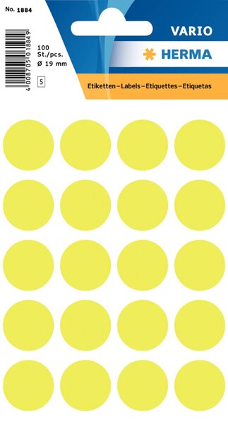 Image Etikett 19mm Farbpunkt l.gelb 100Et 1Pack