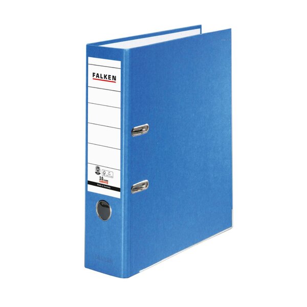 Image Recycolor Ordner, A4, 80mm, mit geklebtem Rückenschild, blau, FSC,