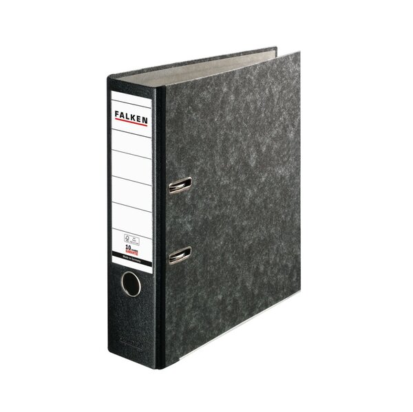 Image Wolkenmarmor-Ordner, A4, 80mm, mit Einsteckschild, schwarz, FSC