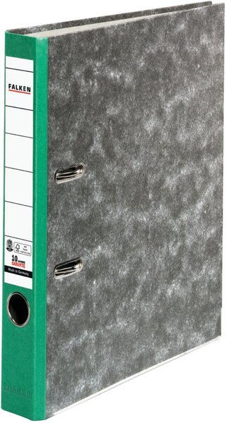 Image Ordner Wolkenmarmor A4 50mm grün, farbiger Rücken, Recycling