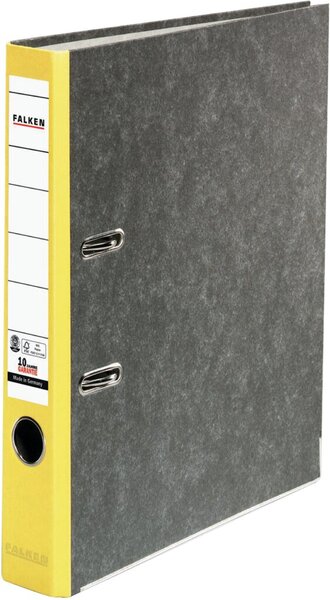 Image Ordner Wolkenmarmor A4 50mm gelb, farbiger Rücken, Recycling