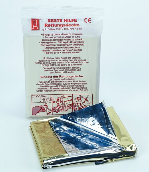 Image Erste-Hilfe Rettungsdecke gold/silber, 12 my