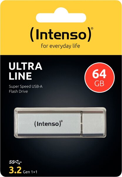 Image FD 064GB Intenso Ultra Line USB 3.0 / 35R/20W / Alu / silber
